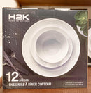 ''White Outline'' 12-Piece Dinner Set