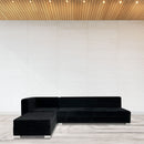 Divan sectionnel velours noir meuble usagé