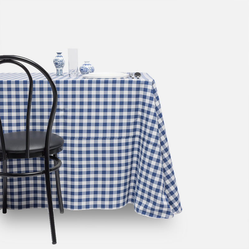 Chest Tablecloth Blue Checks - Polyester
