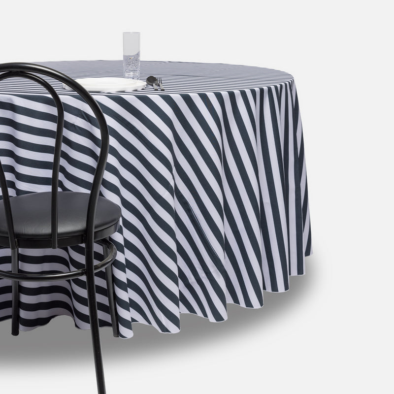 Black Striped Chest Tablecloth - Polyester