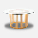 Table ronde latte scandinave vitre vente mobilier