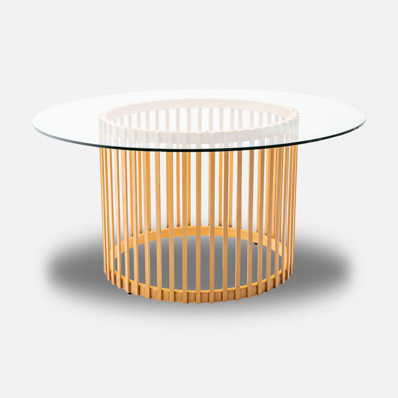 Table ronde latte scandinave vitre vente mobilier
