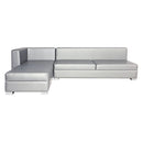 Sectionnel cuirette gris