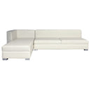 Sectional in white leatherette