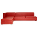 Sectionnel en cuirette rouge