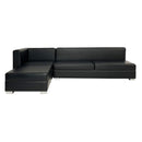 Sectional in black leatherette