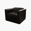 Fauteuil panéliste cuir noir vente mobilier