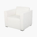 Fauteuil panéliste cuir blanc vente mobilier