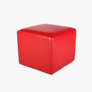 Pouf carré cuir rouge vente mobilier