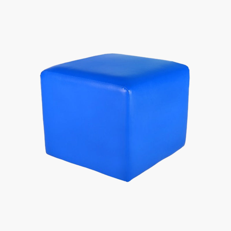 Pouf carré cuir bleu vente mobilier