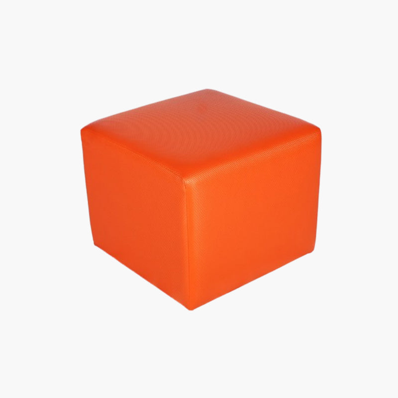 Pouf carré cuir orange vente mobilier