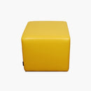 Pouf carré cuir jaune vente mobilier