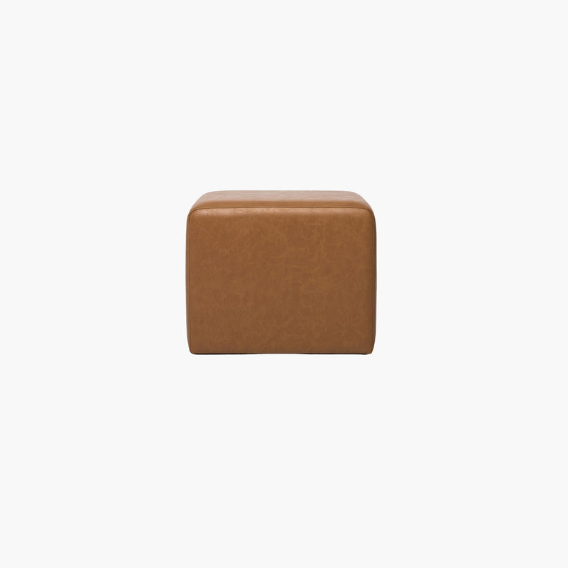 Pouf carré cuir brun vente mobilier