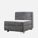 Fauteuil sans bras cachemire velours platinum