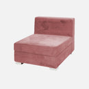 Fauteuil sans bras cachemire velours rose vente mobilier