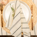 Serviette Lin Rayé Noir - Paquet de 2