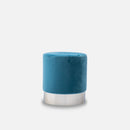 Pouf argent velours bleu vente mobilier