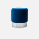 Pouf argent velours bleu vente mobilier