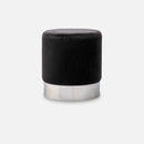 Pouf argent velours noir vente mobilier