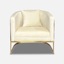 Fauteuil velours beige ivoire vente mobilier