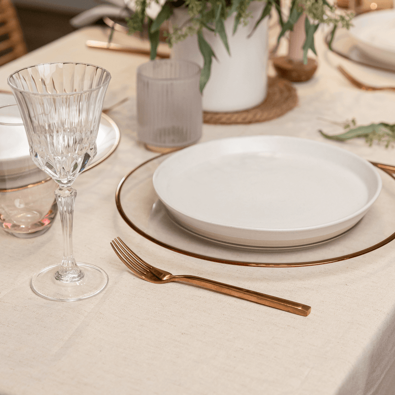 Natural Linen Round Tablecloth