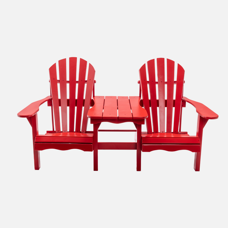 Chaise Adirondack avec Tablette - Rouge Feu