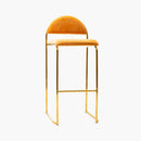 Tabouret agora or velours orange vente mobilier