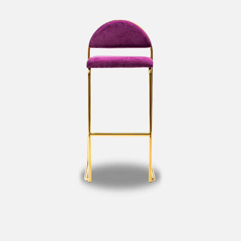 Tabouret or velours mauve vente mobilier