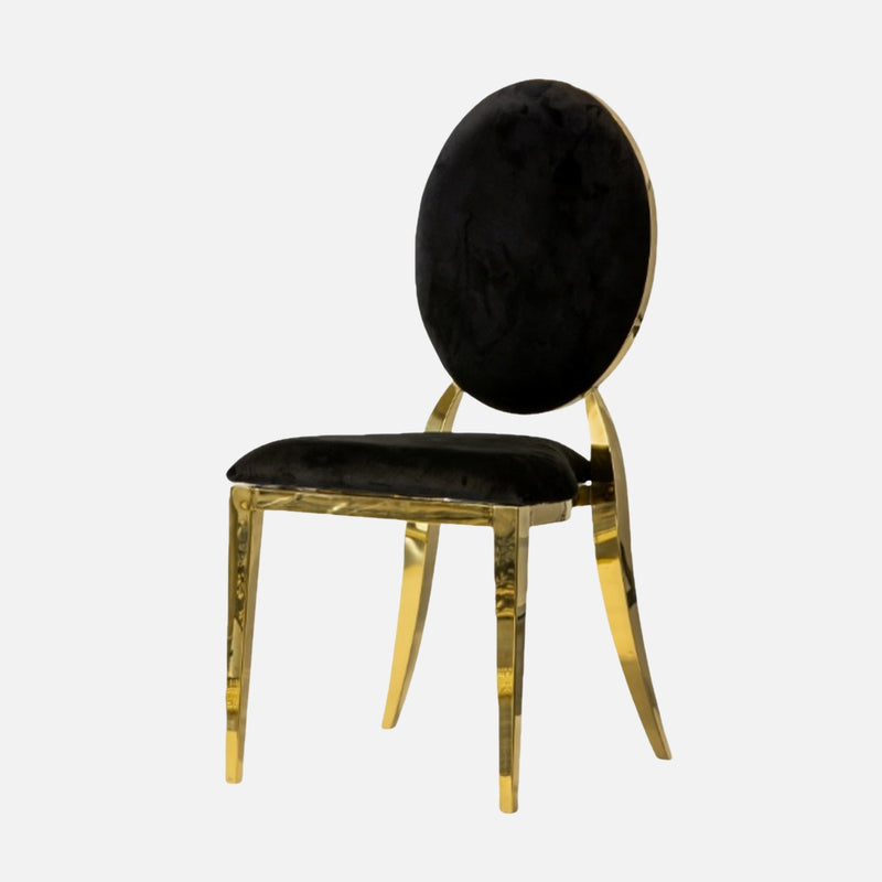 Chaise or velours noir vente mobilier