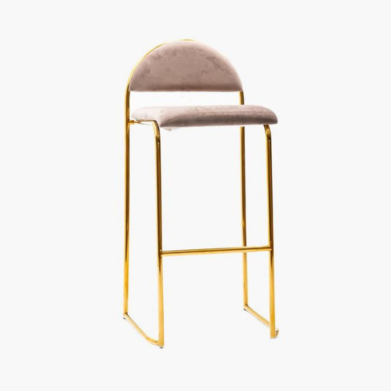 Tabouret or velours taupe vente mobilier