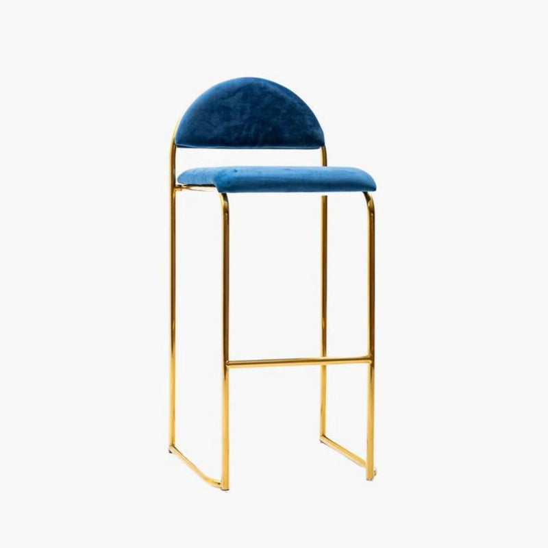 Tabouret or velours bleu vente mobilier