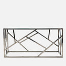 Table salon skyline métal argent vente mobilier