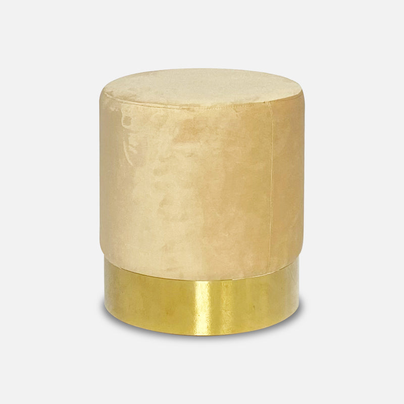 Pouf rond or velours or vente mobilier
