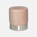Pouf rond argent velours rose vente mobilier