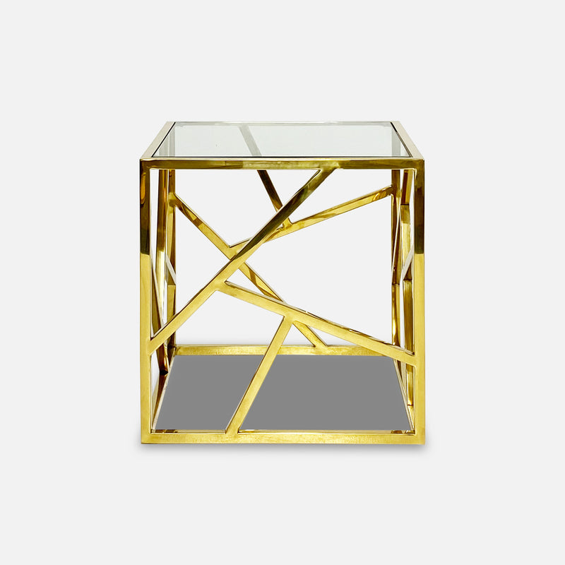Table appoint skyline métal or vitre vente mobilier