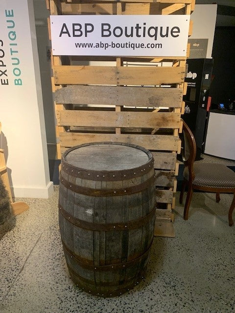 Rustic wood barrel