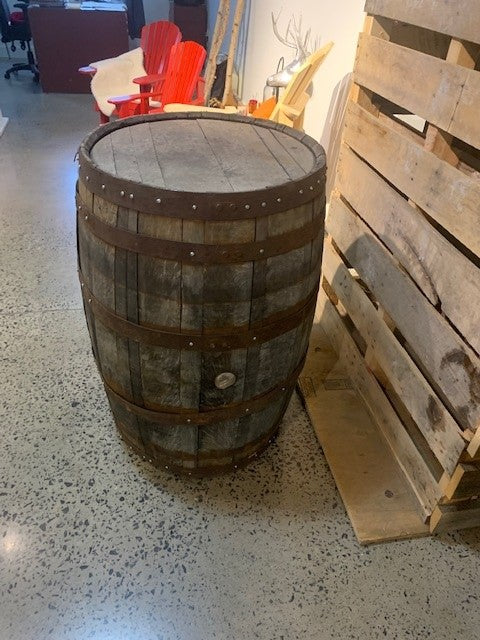 Rustic wood barrel