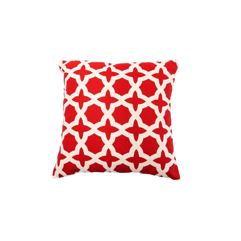 coussin rouge et blanc Indira vente mobilier