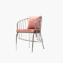 Fauteuil eva argent rose vente mobilier