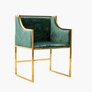 Fauteuil National vert velours vente mobilier