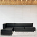 Divan sectionnel cuir noir vente mobilier
